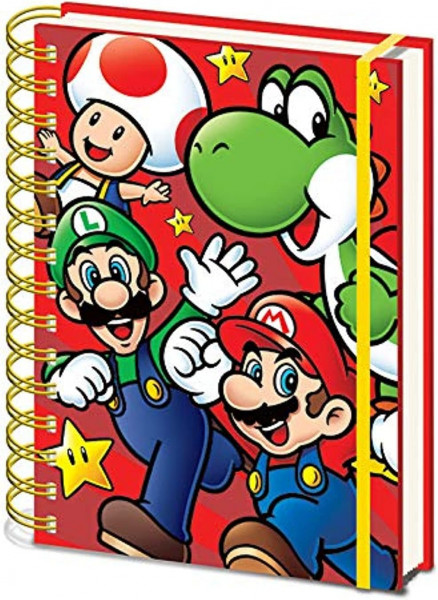 Super Mario - Rotes Ring-Notizbuch A5